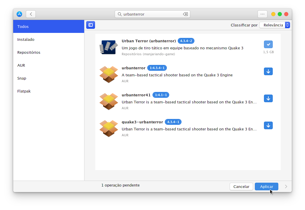 Instalando o game Urban Terror no Manjaro